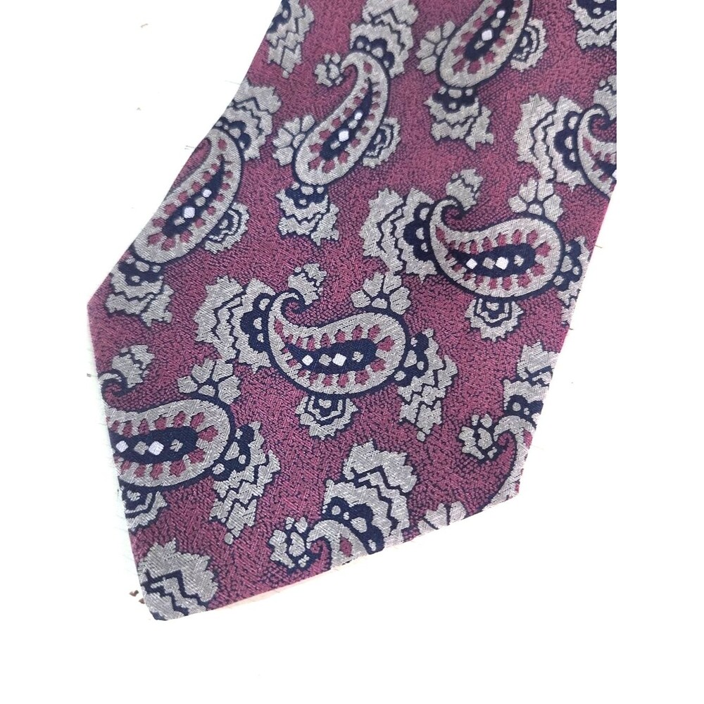 Giorgio Armani Cravatte Tie 100% Silk Red Paisley Made In Italy Mens Designer - Picture 7 of 11